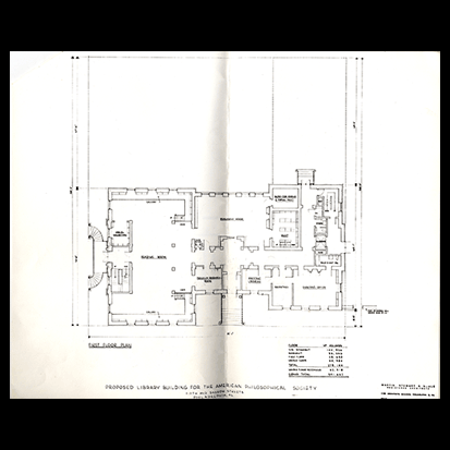 4. Sydney E. Martin, First Floor plan of Library Hall, 1956.