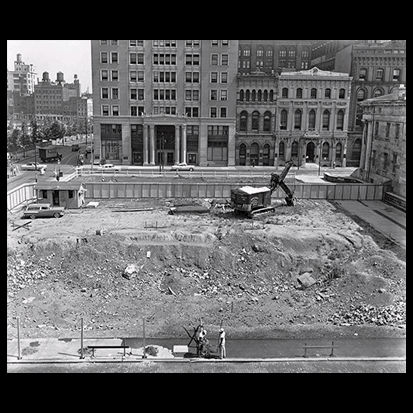 2. Southeast View of the Fifth and Chestnut corner after the demolition of Drexel Building in 1956